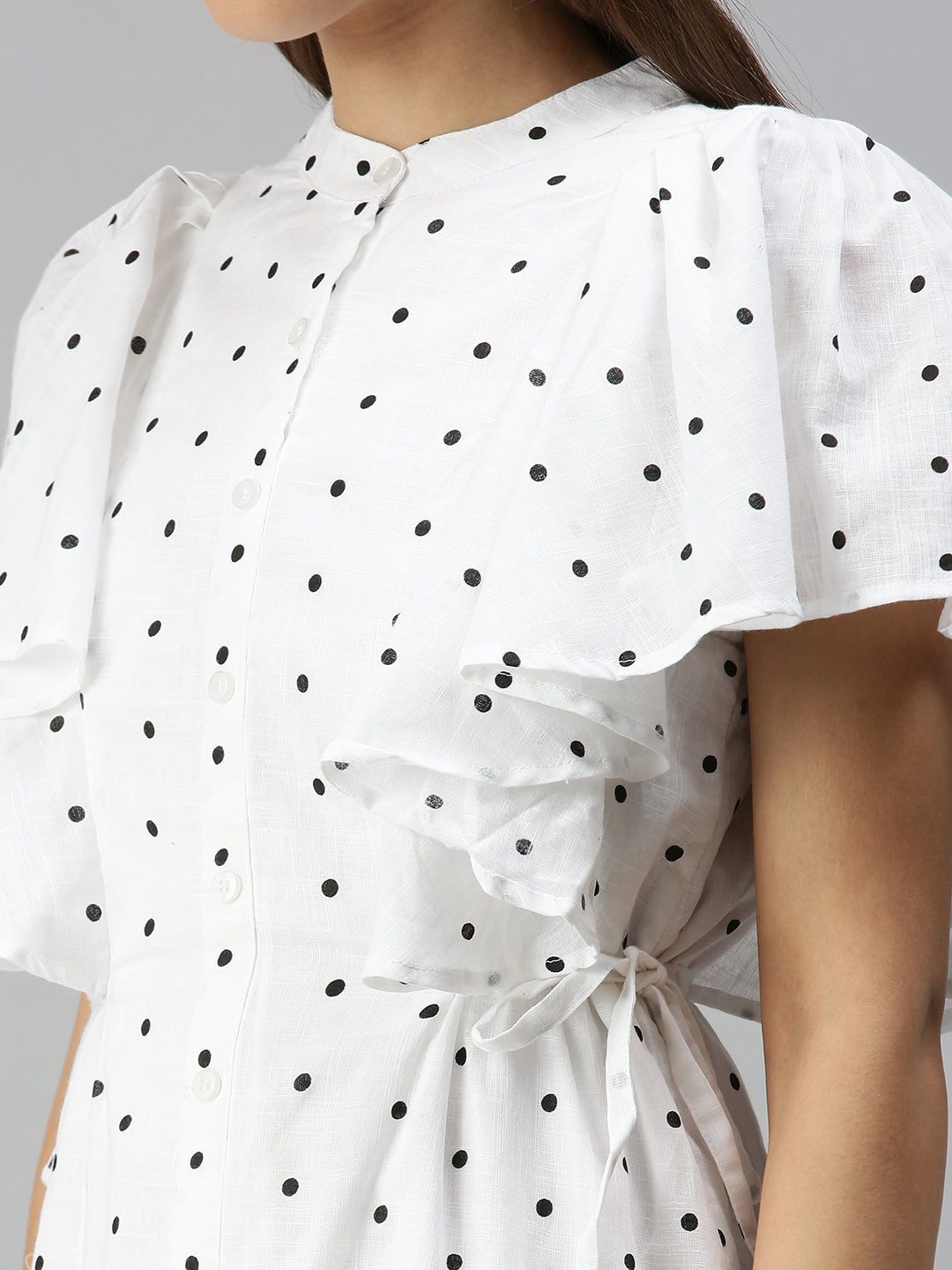 Women's White Printed Shirt Dress