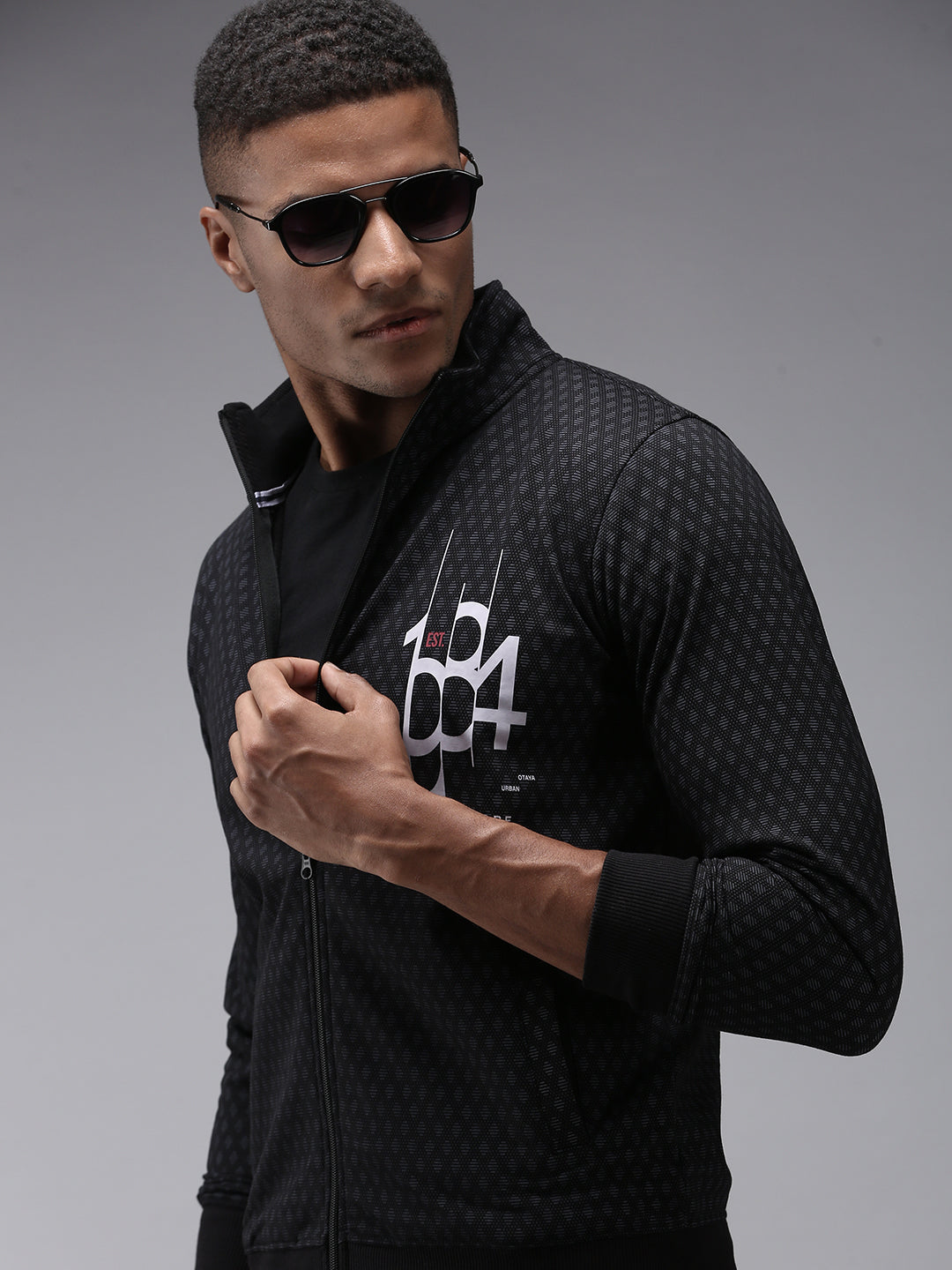 Men Black Printed Sweatshirt