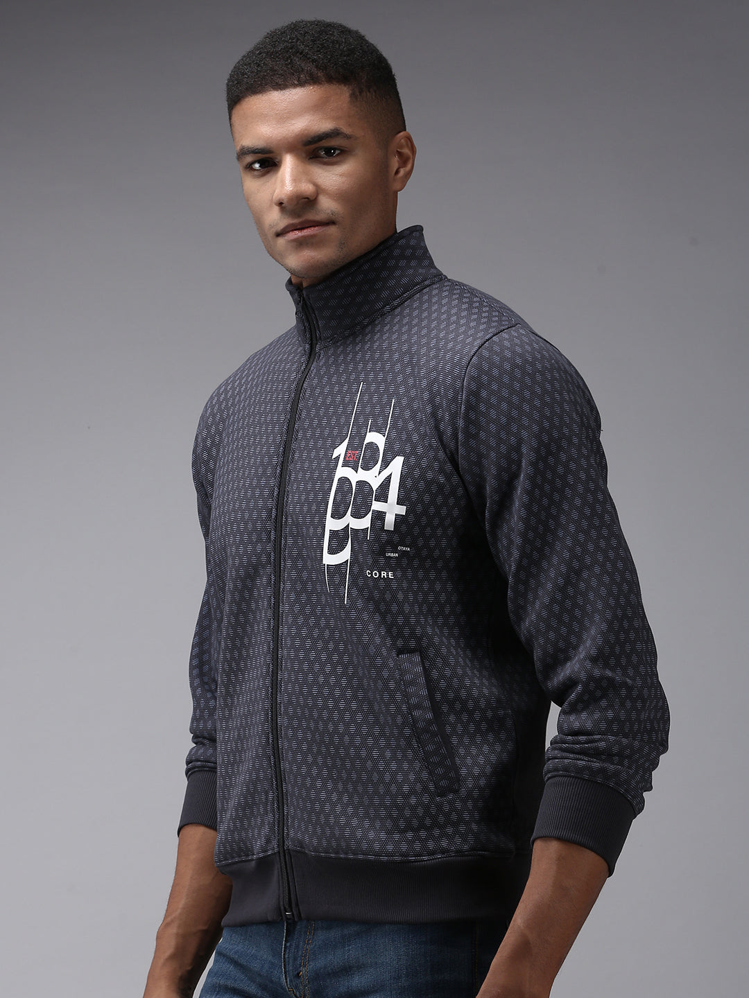 Men Grey Printed Sweatshirt