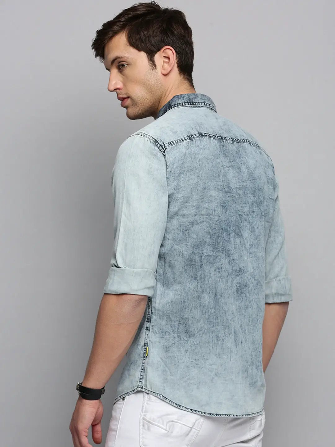 Men's Grey Solid Casual Shirt