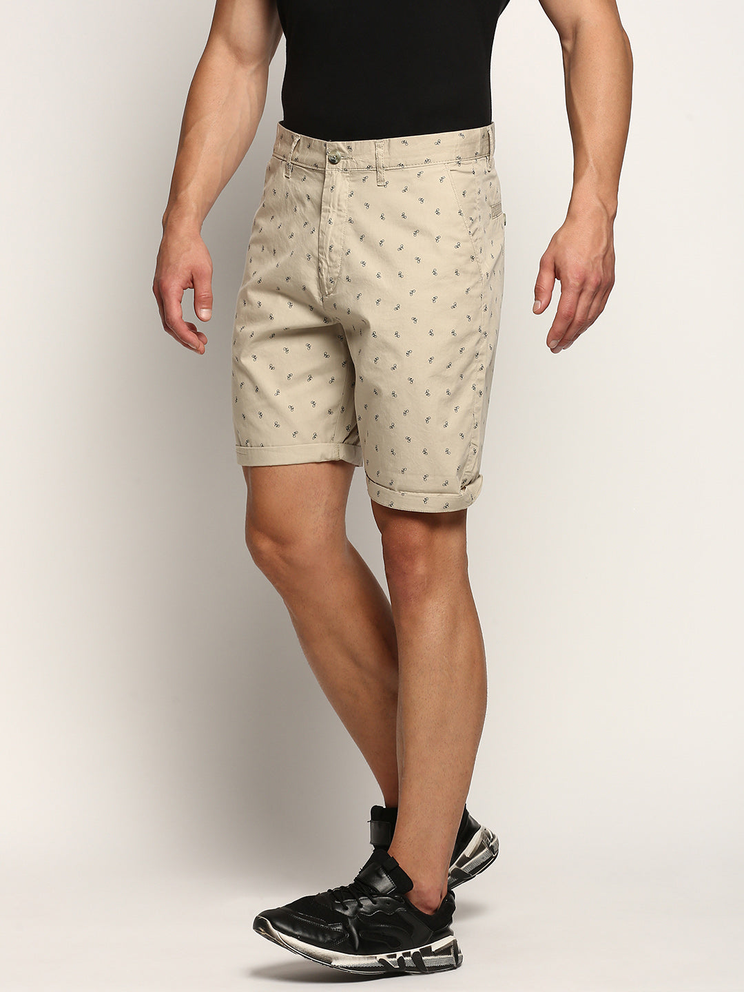 Men Beige Printed Shorts