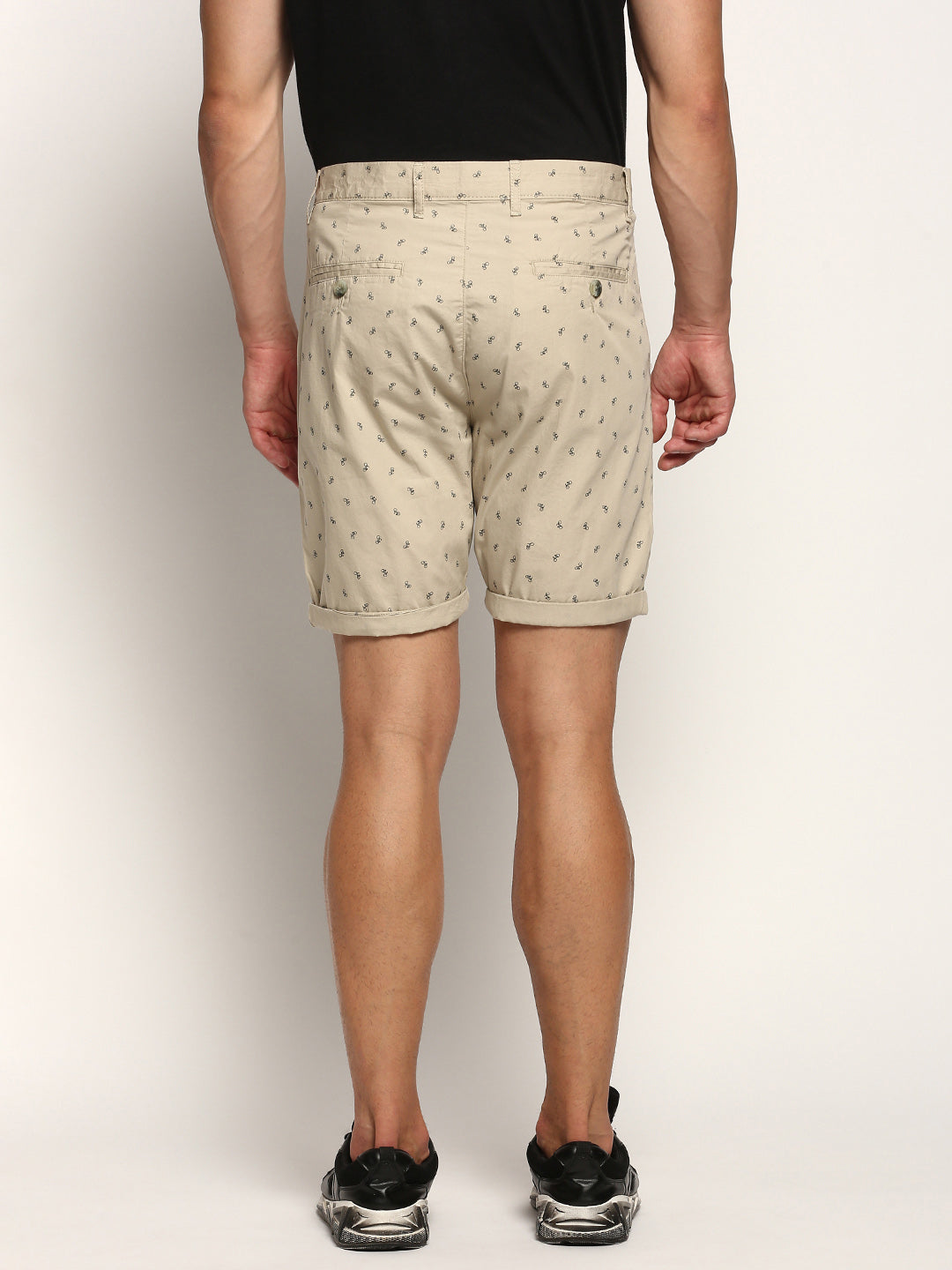 Men Beige Printed Shorts