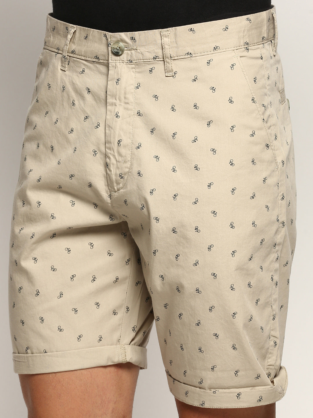 Men Beige Printed Shorts