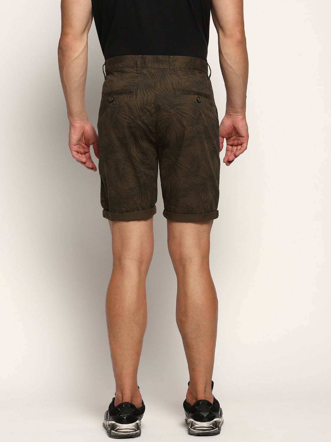 Men Green Floral Shorts