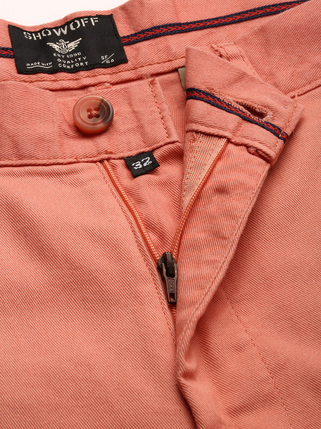 Men Peach Solid Shorts