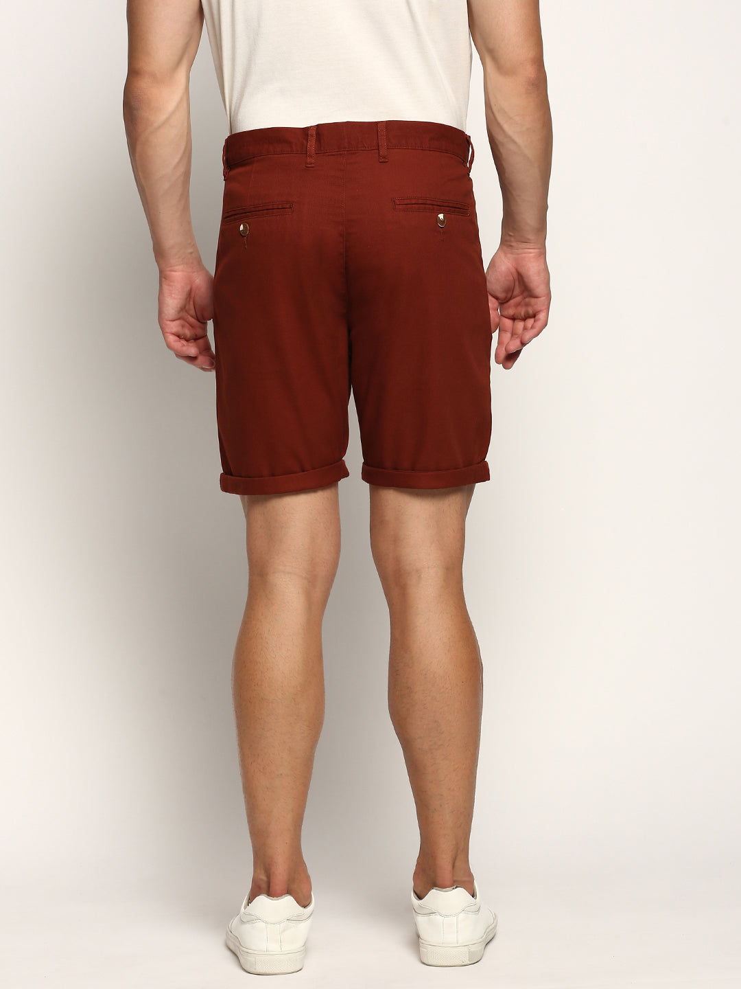 Men Rust Solid Shorts