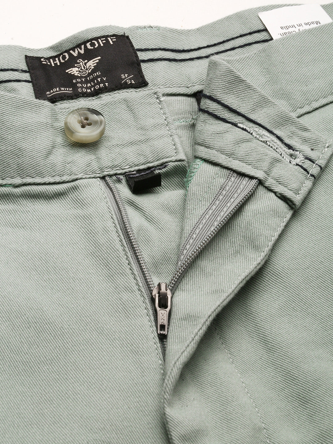 Men Green Solid Shorts