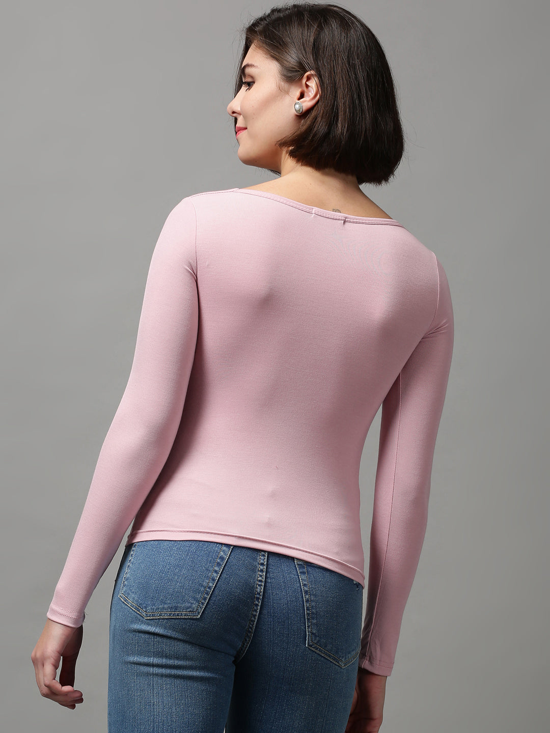 Women's Pink Solid Top