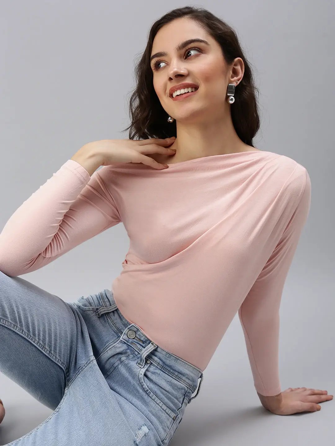 Women's Pink Solid Top