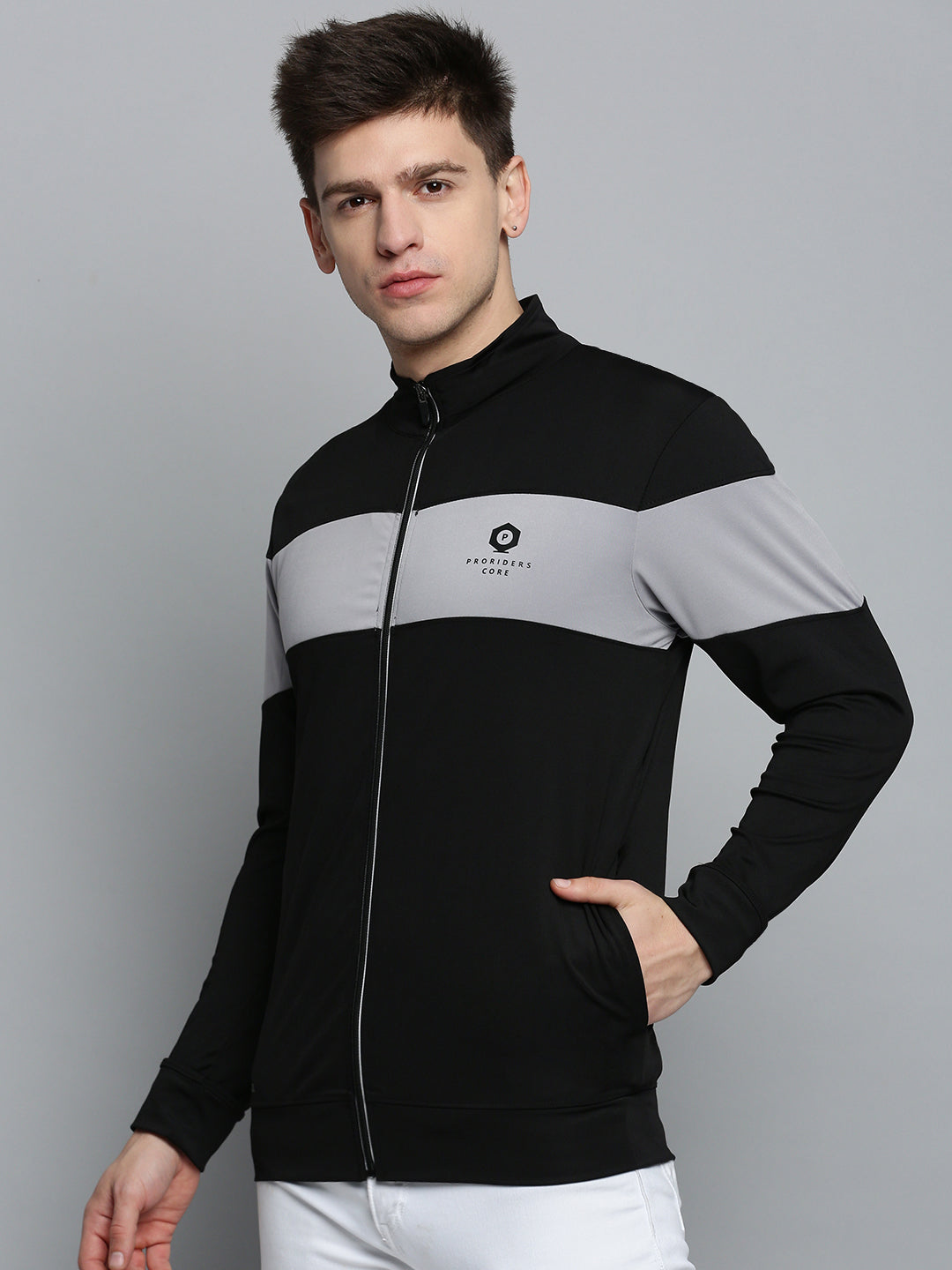 Men's Black Colourblock Sweatshirt