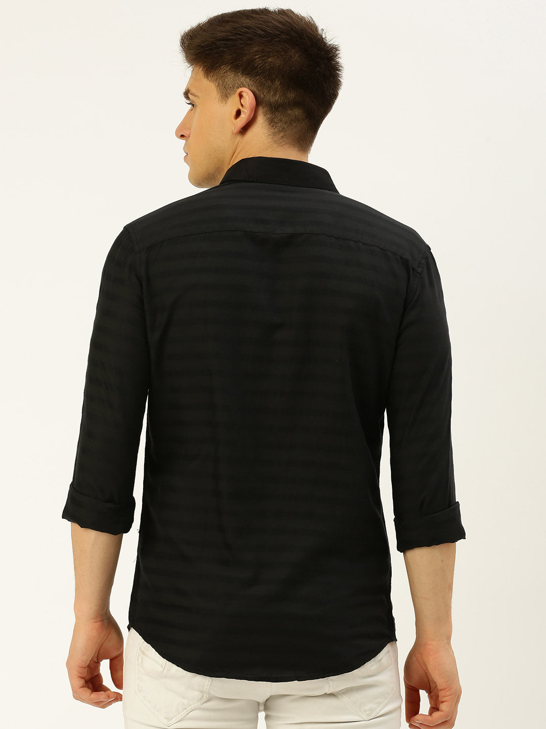 Men Black Solid Casual Shirt