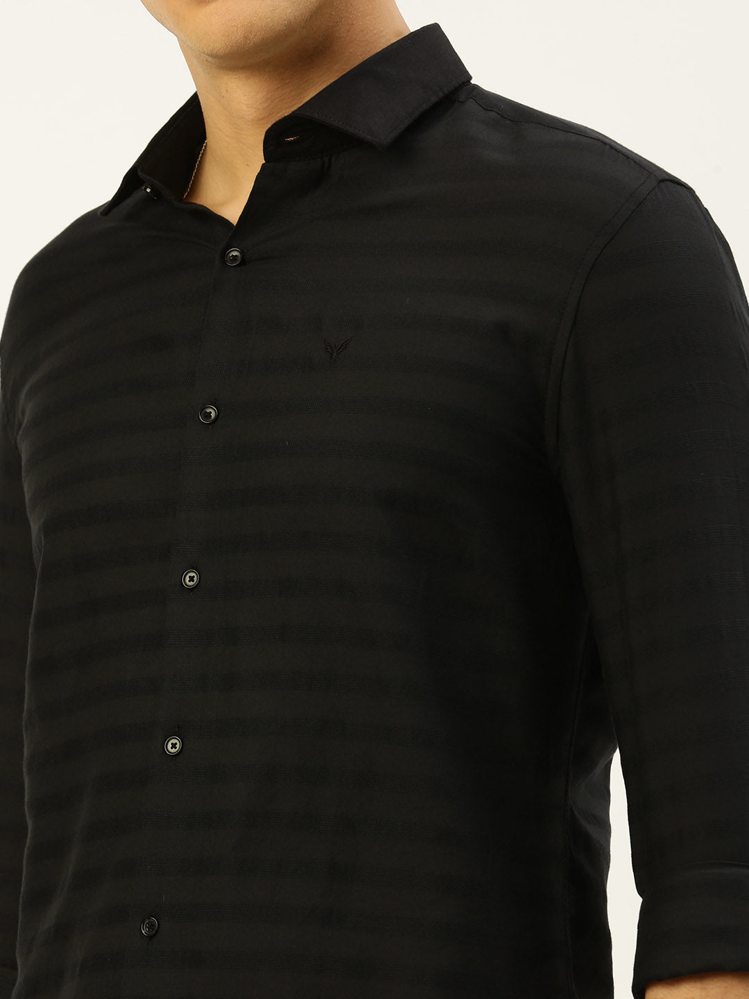 Men Black Solid Casual Shirt