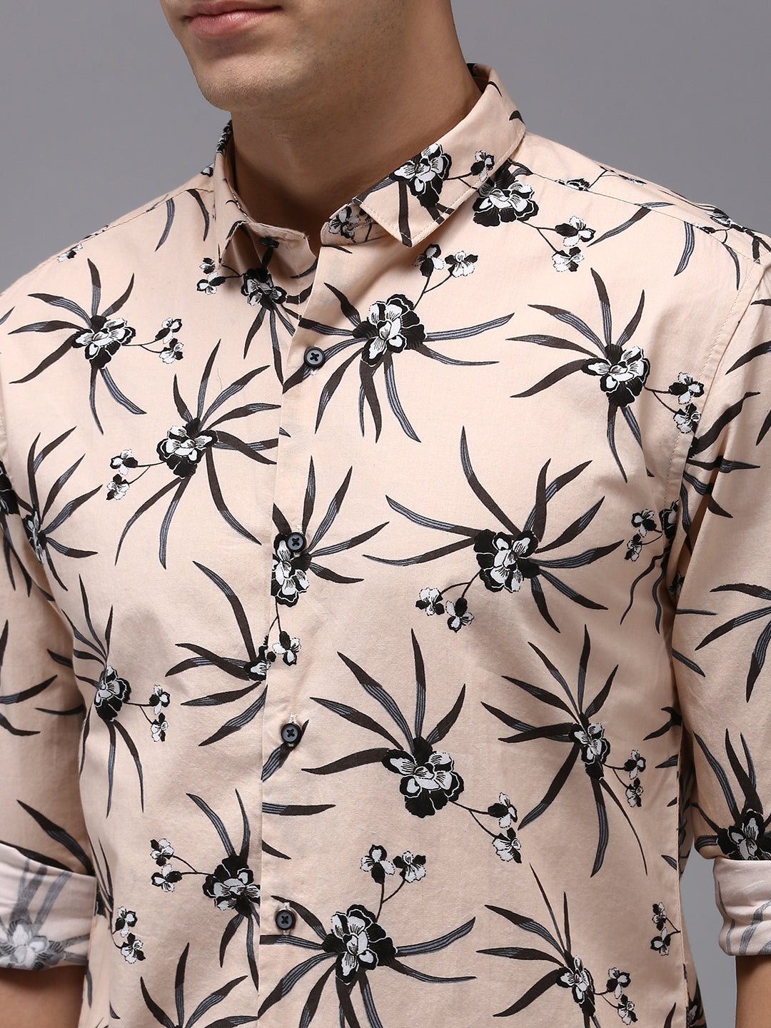 Men Pink Printed Casual Shirt