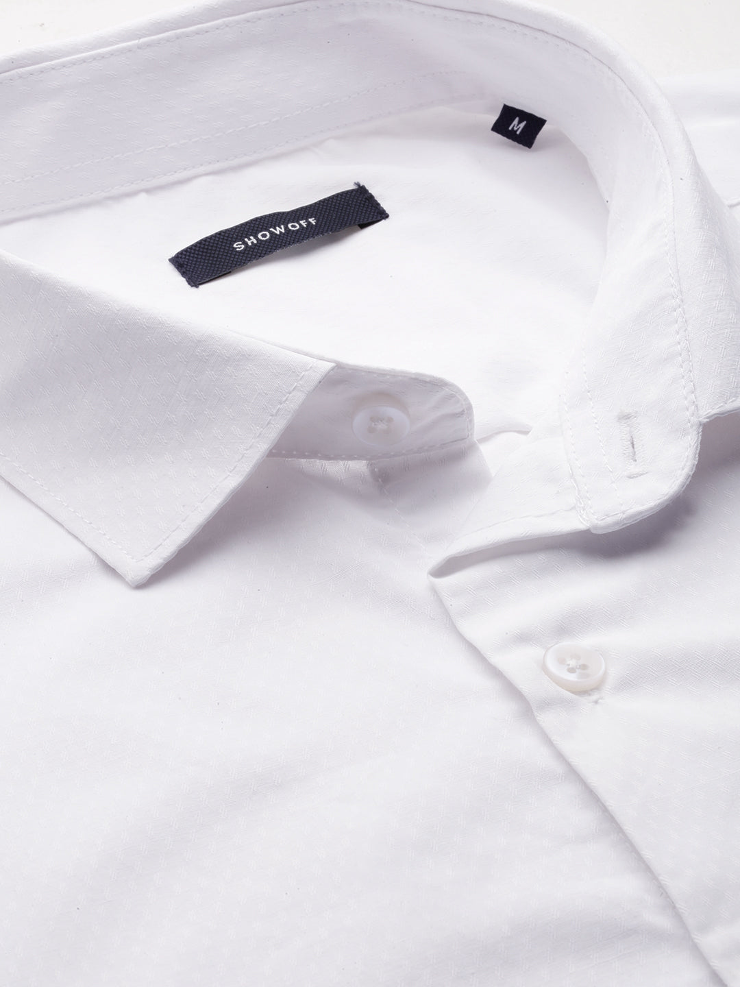 Men White Solid Casual Shirt