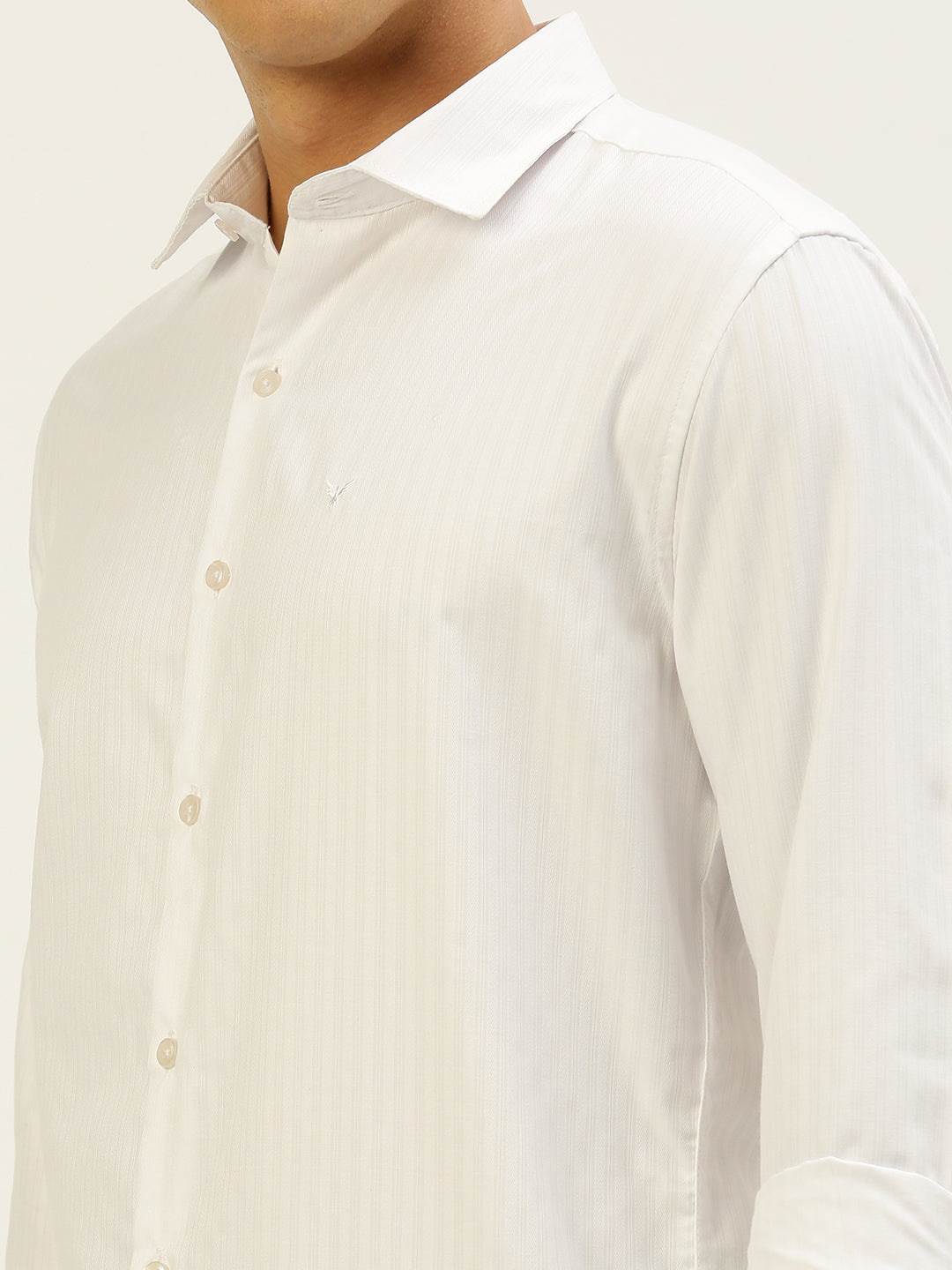 Men White Solid Casual Shirt