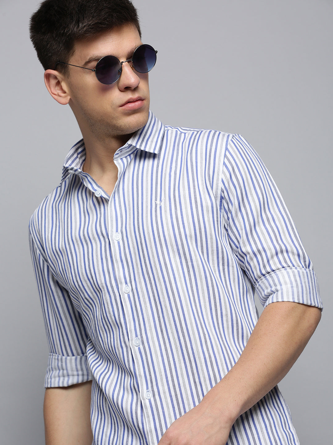 Men White Checked Casual Shirt