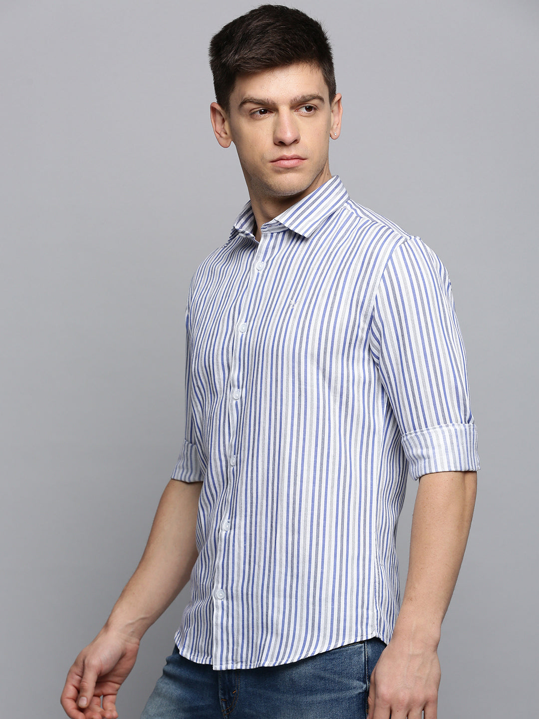 Men White Checked Casual Shirt