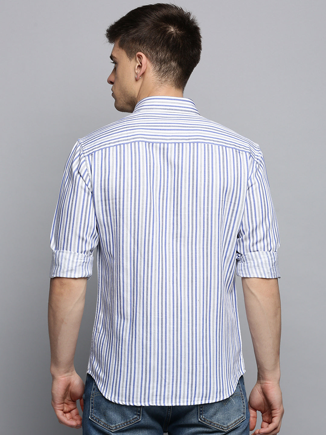 Men White Checked Casual Shirt