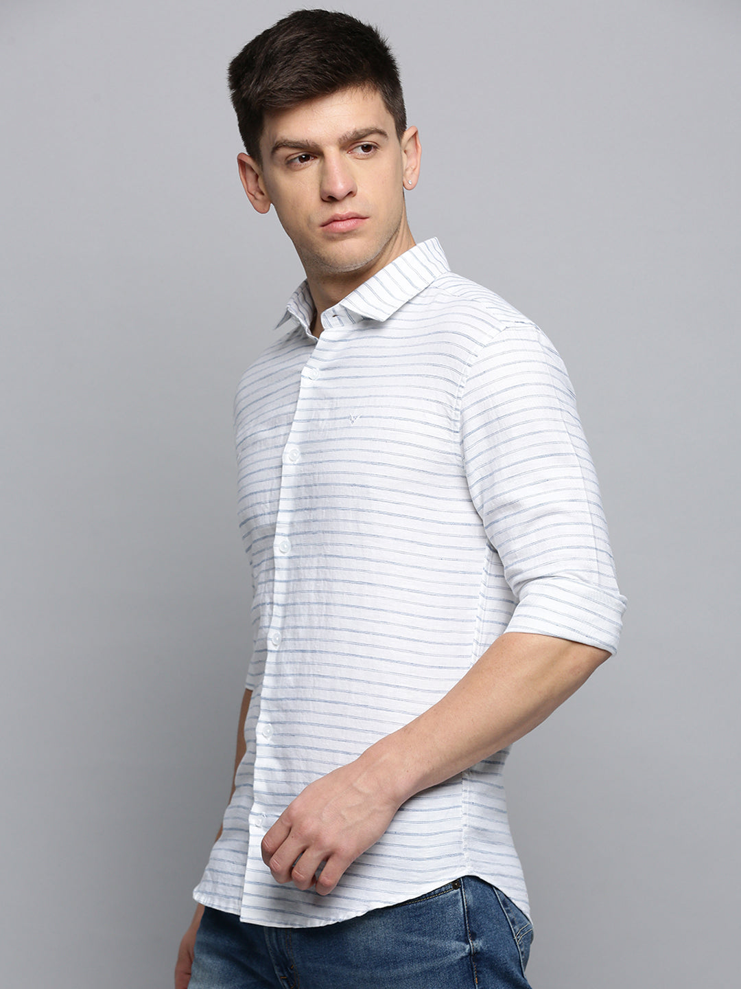 Men White Checked Casual Shirt