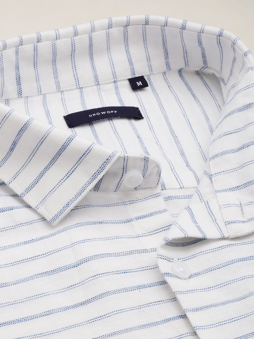 Men White Checked Casual Shirt