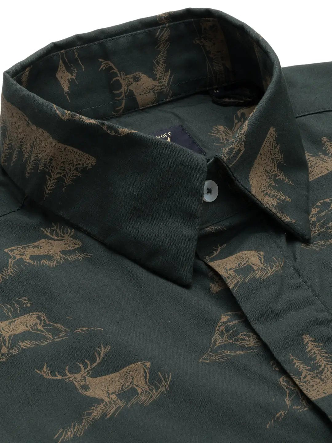 Men's Green Printed Casual Shirt