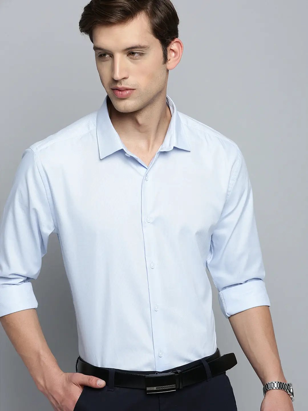 Men's Blue Striped Formal Shirt