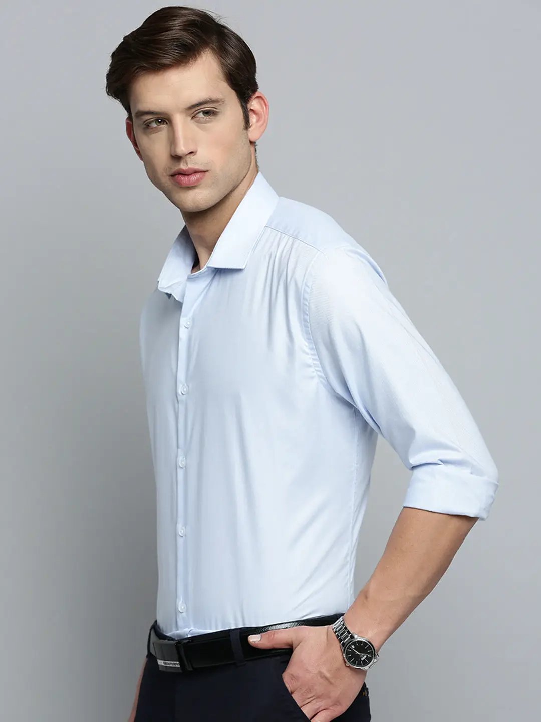 Men's Blue Striped Formal Shirt