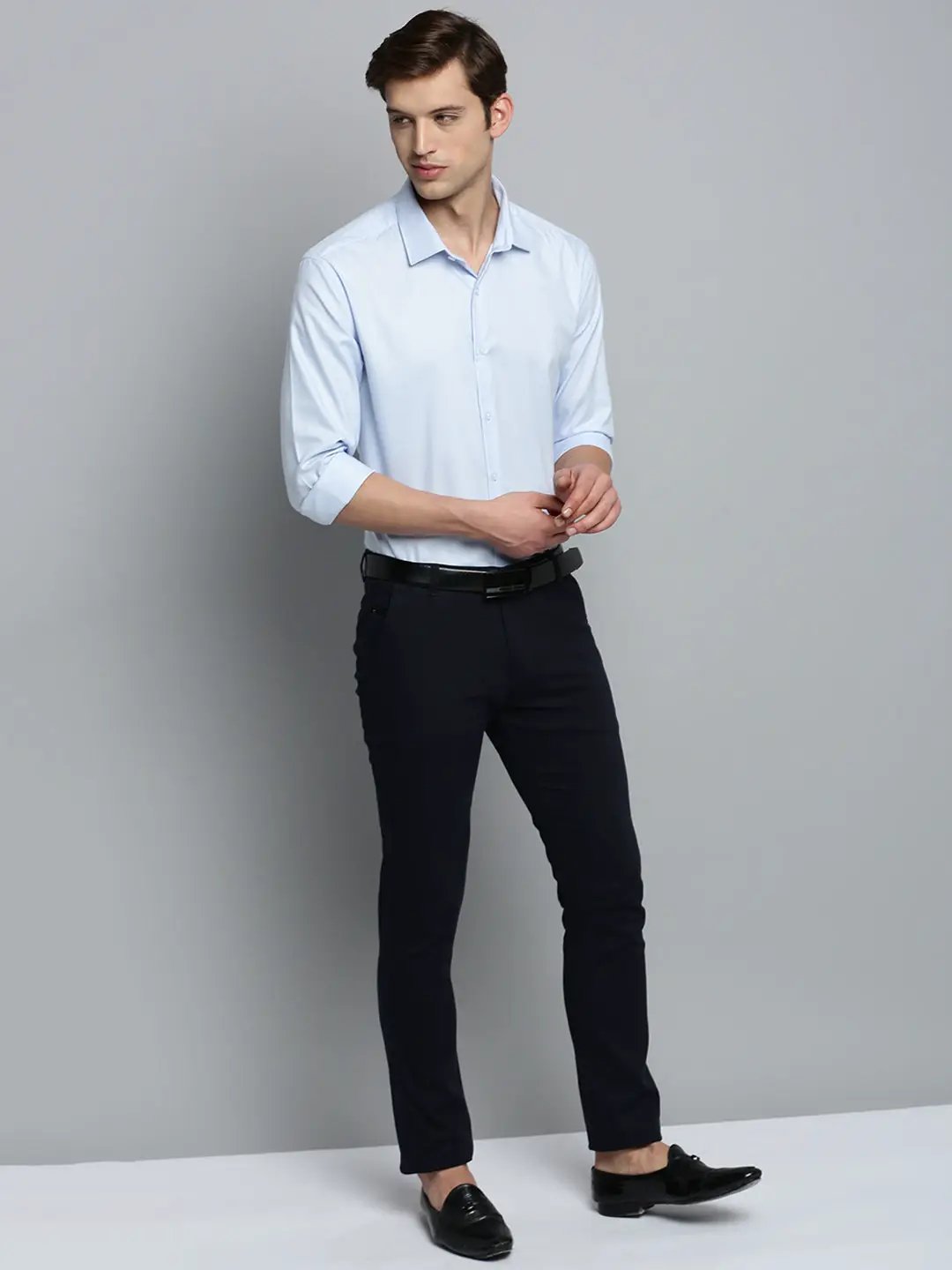 Men's Blue Striped Formal Shirt