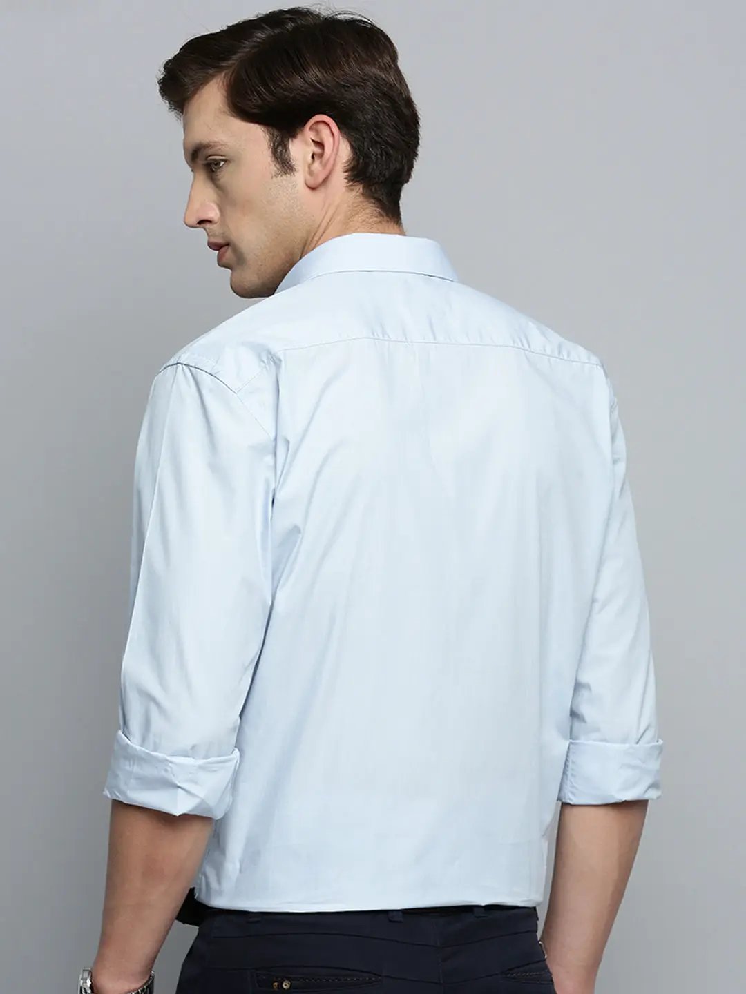 Men's Blue Solid Formal Shirt