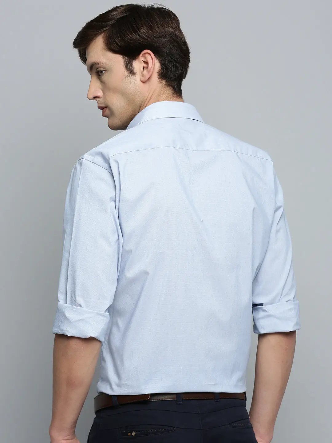 Men's Blue Solid Formal Shirt