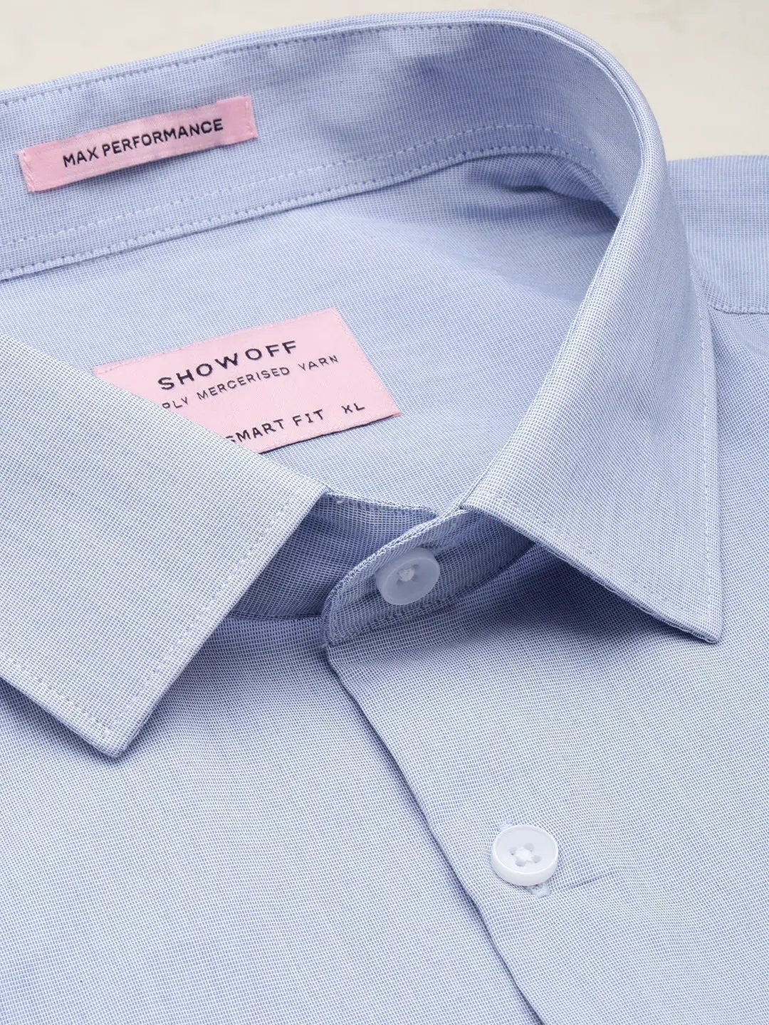 Men's Blue Solid Formal Shirt