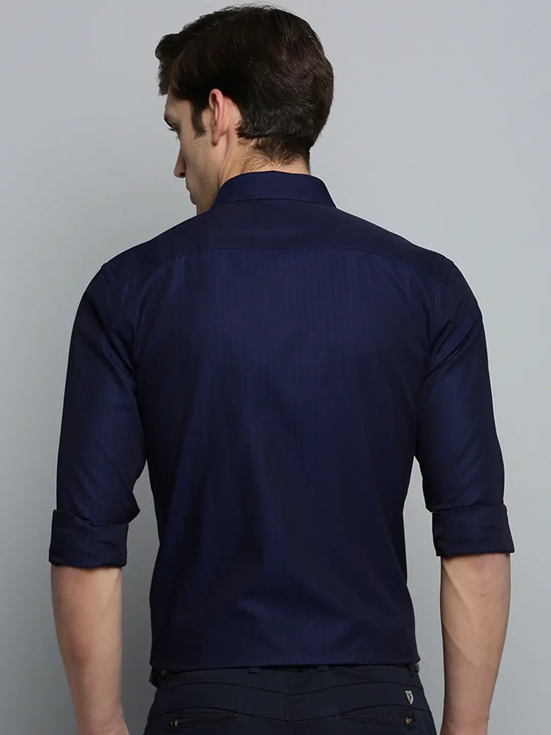 Men's Navy Striped Formal Shirt