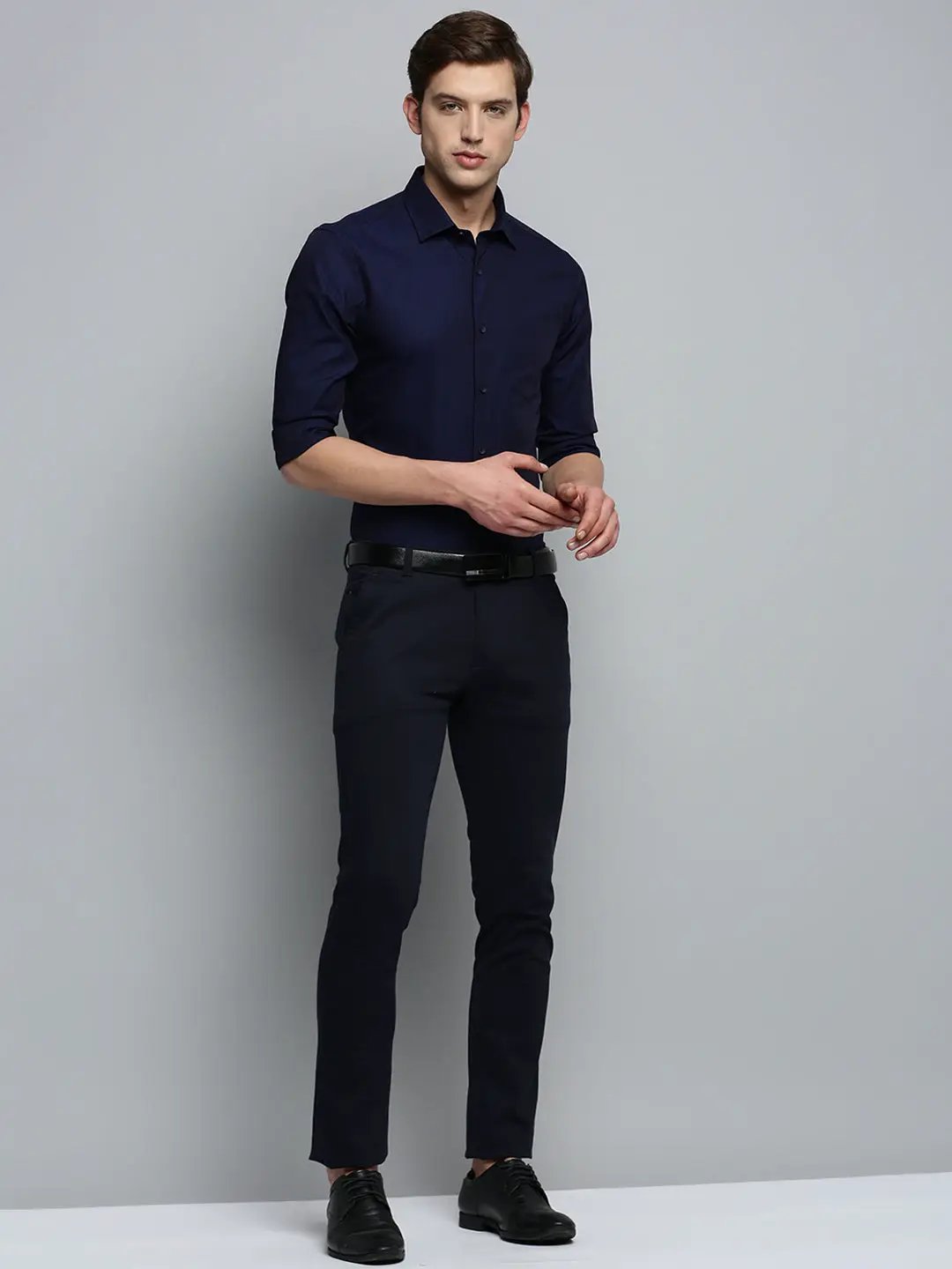 Men's Navy Striped Formal Shirt