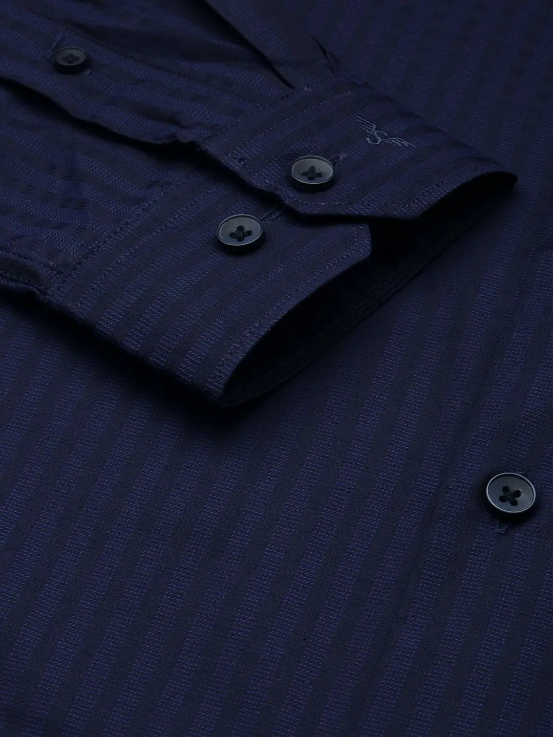 Men's Navy Striped Formal Shirt
