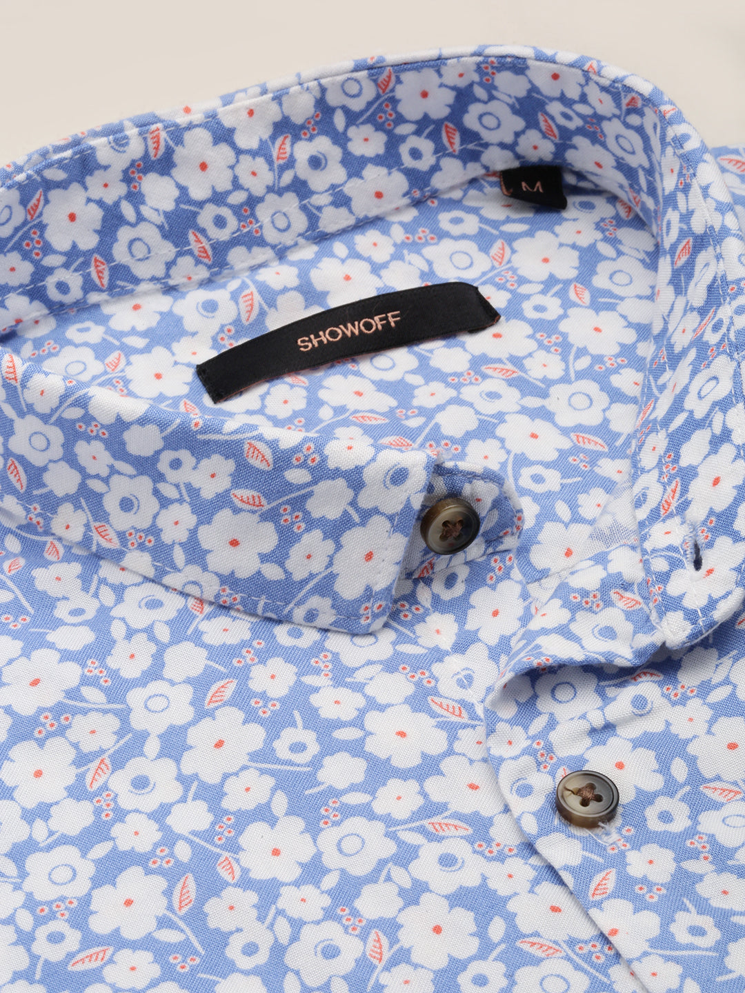 Men Blue Printed Casual Shirt