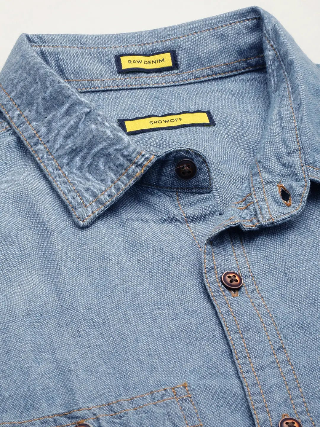 Men's Blue Solid Casual Shirt