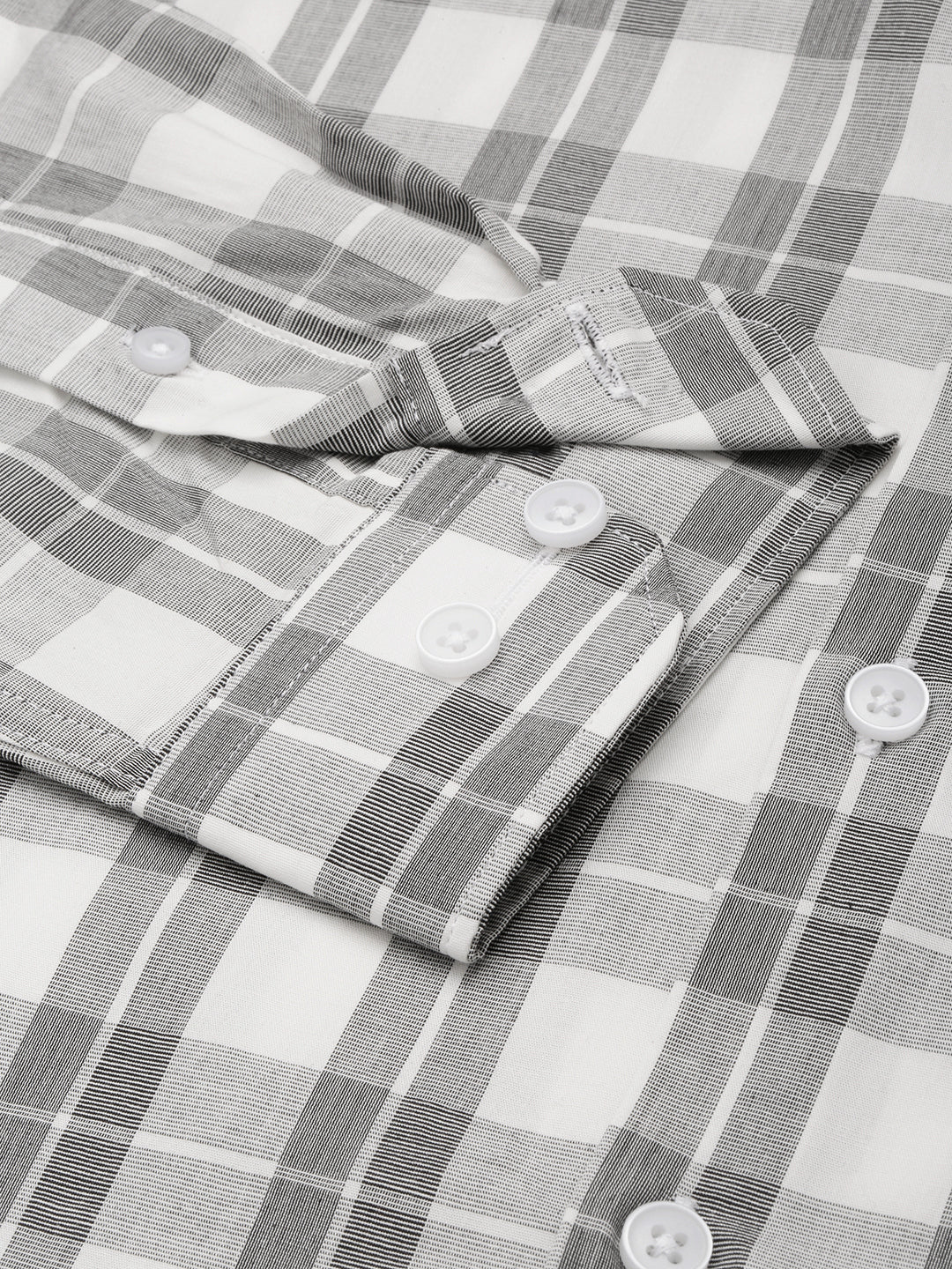 Men White Checked Casual Shirt