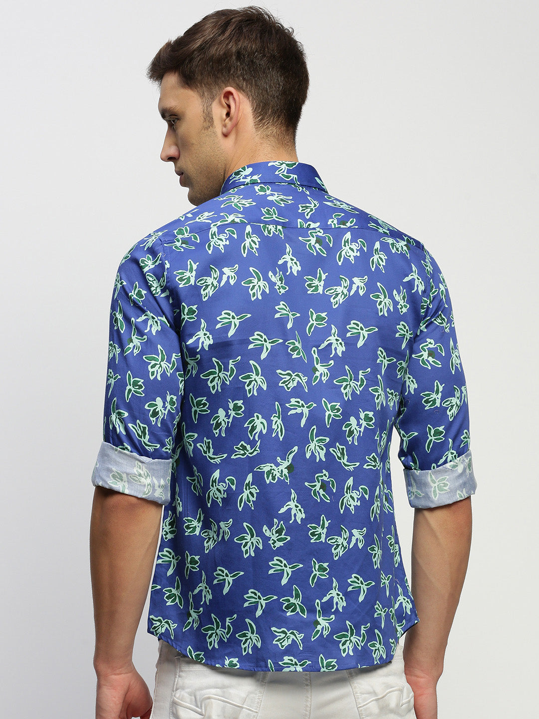 Men Blue Floral Shirt