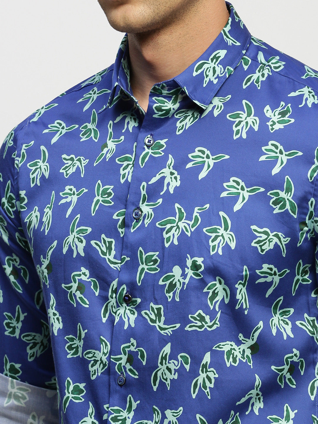 Men Blue Floral Shirt