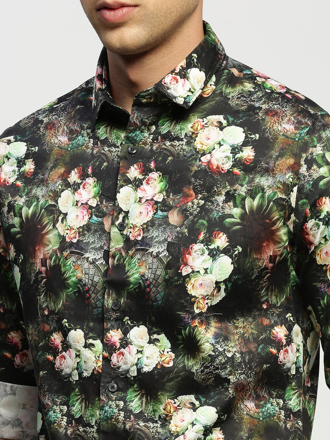 Men Green Floral Shirt