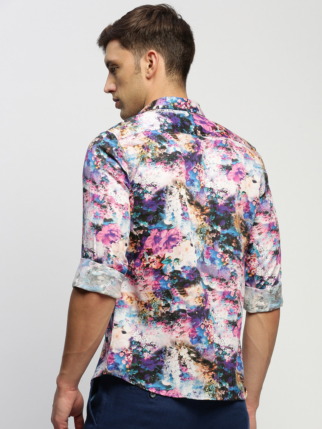 Men Purple Floral Shirt