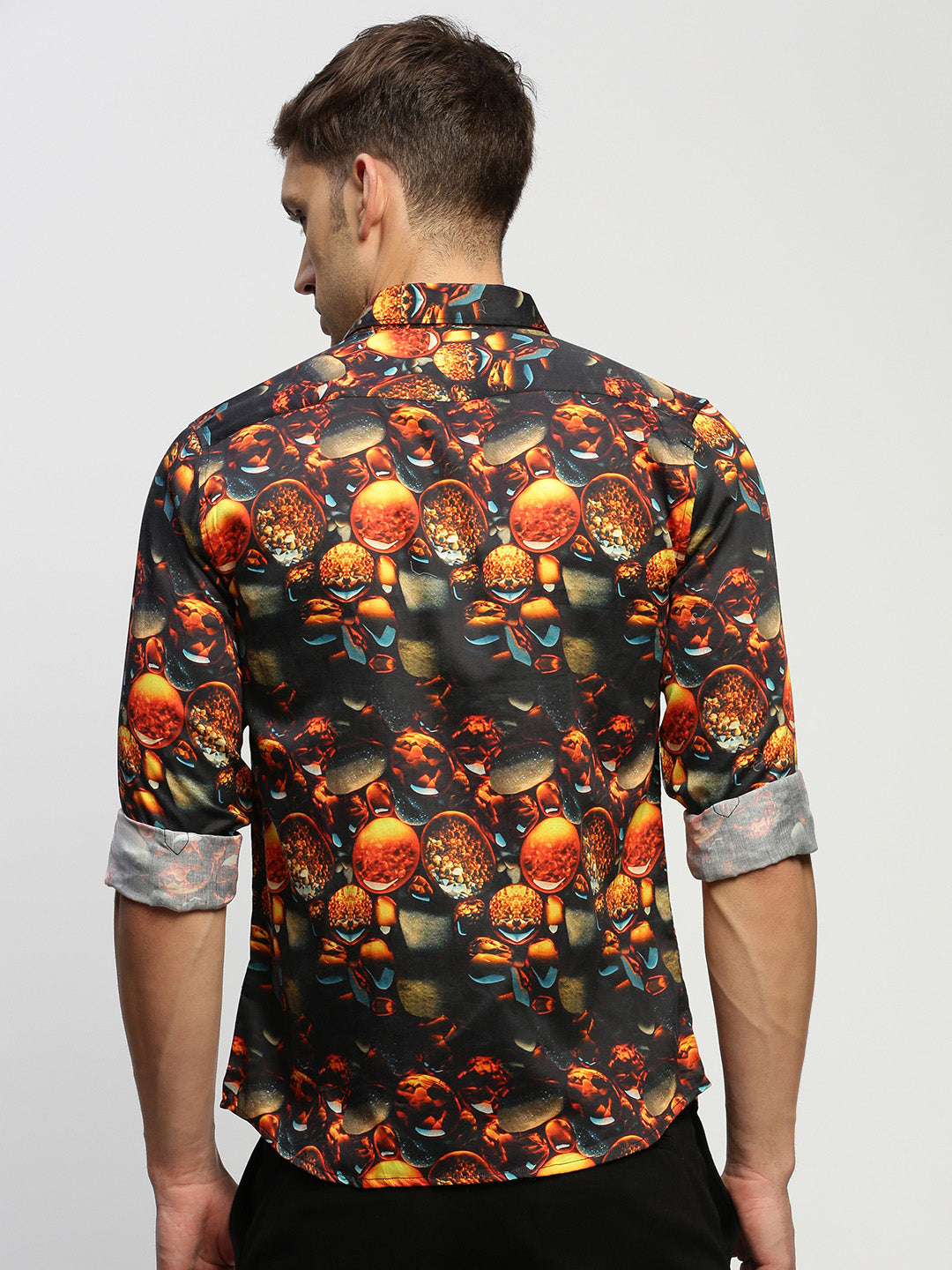 Men Black Printed Shirt