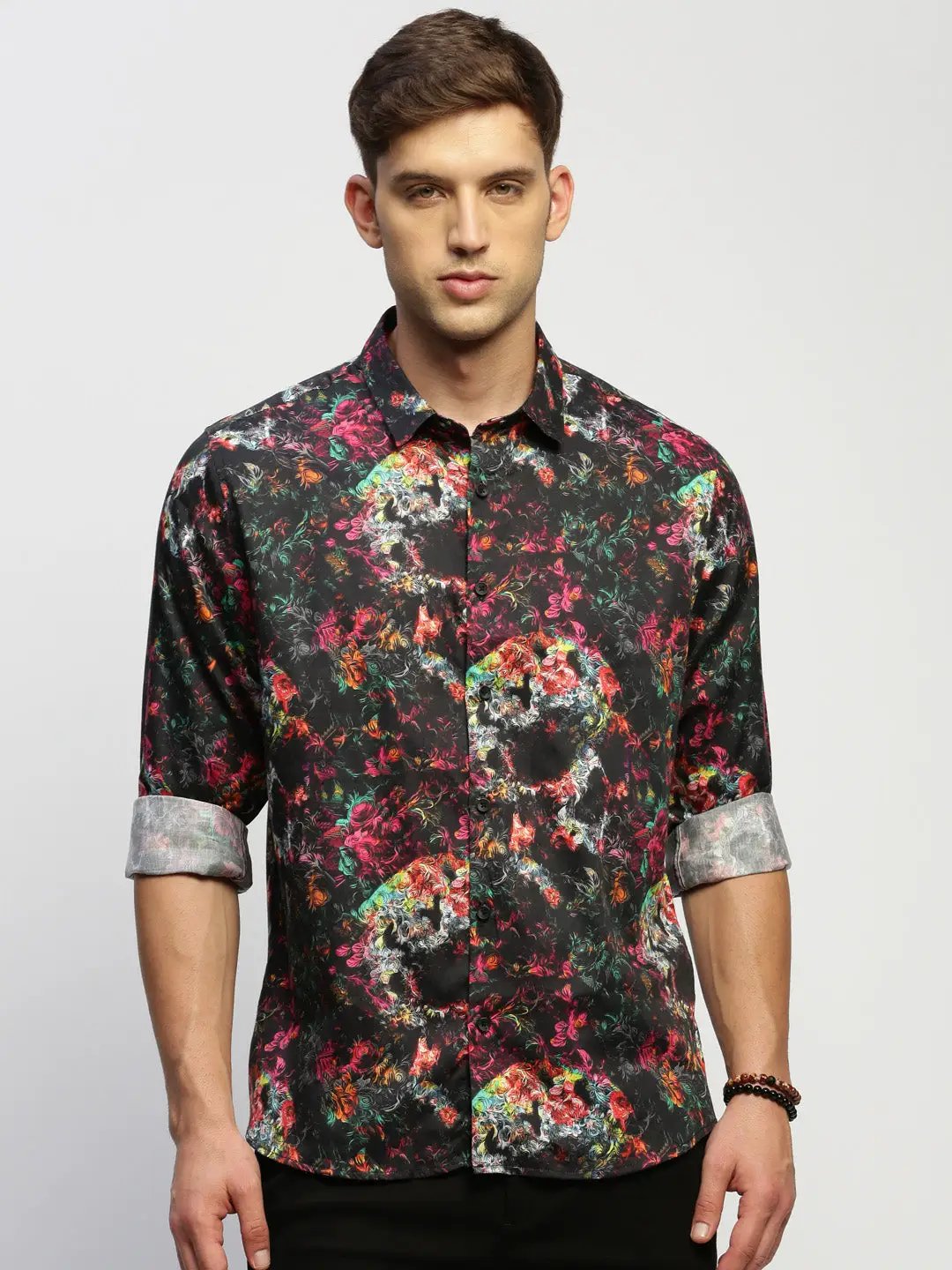 Men's Black Printed Shirt