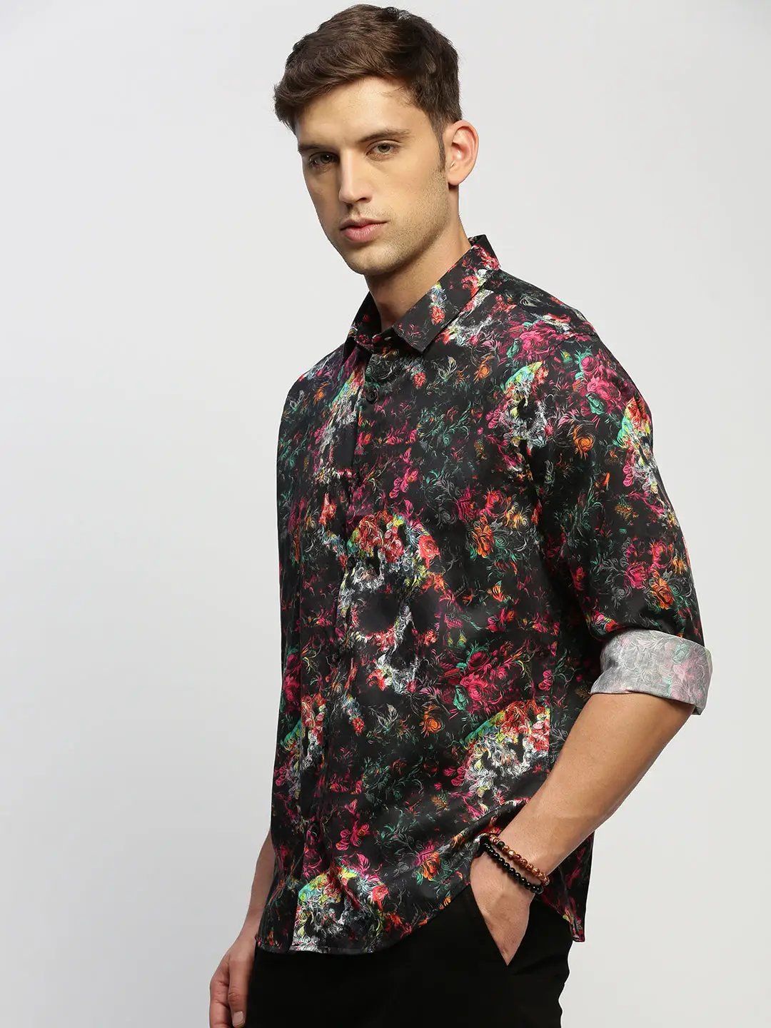 Men's Black Printed Shirt