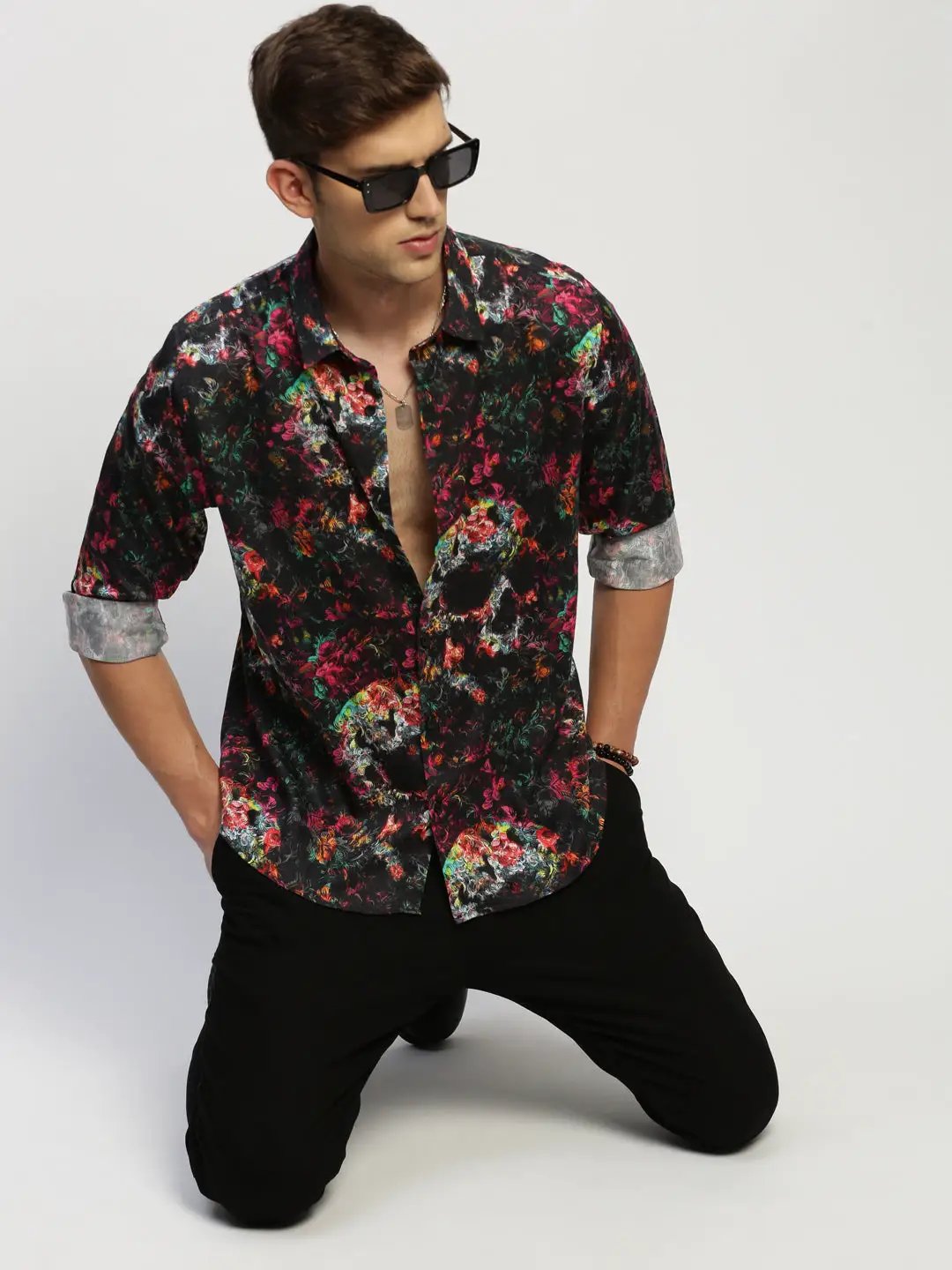 Men's Black Printed Shirt