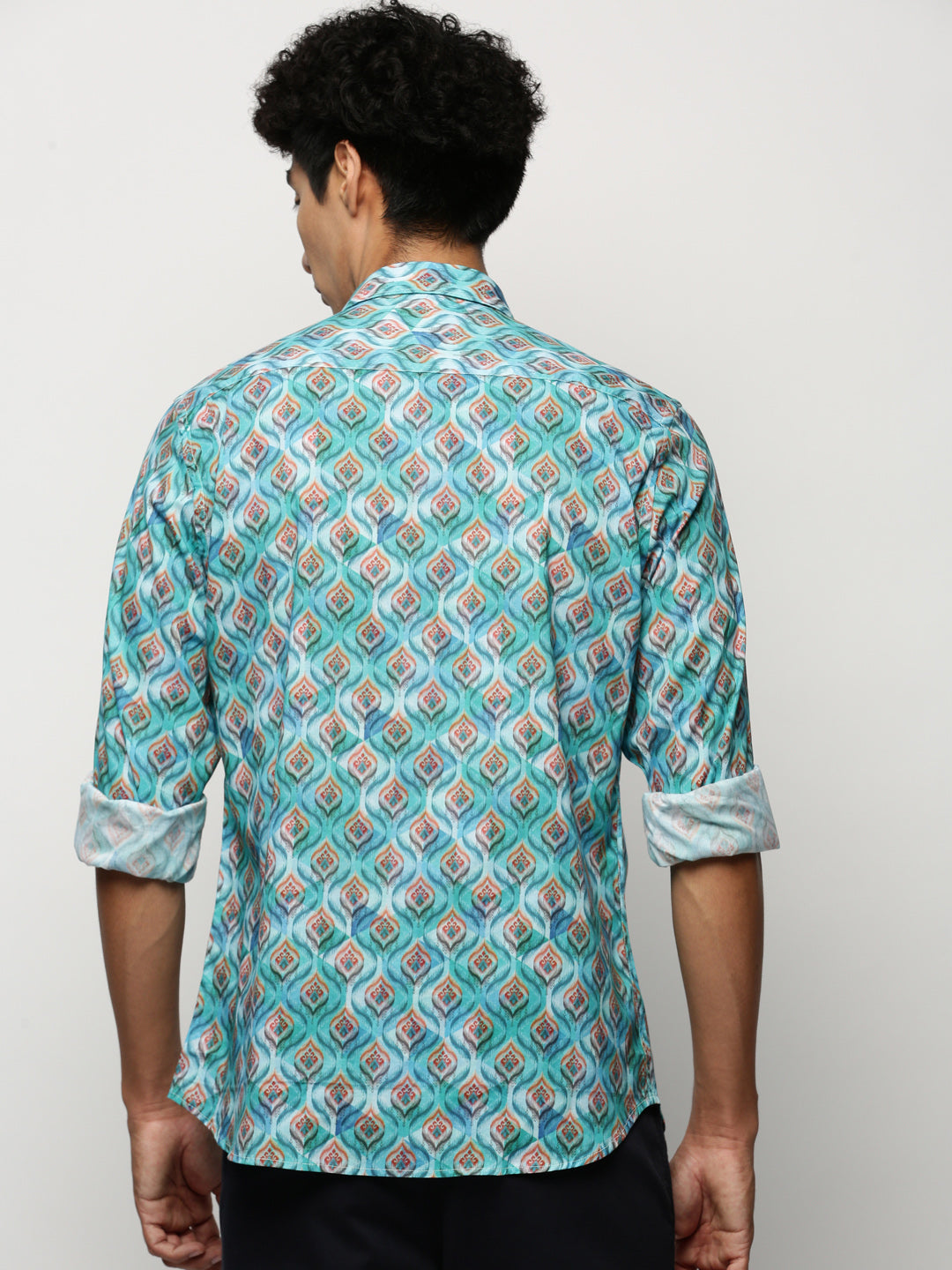 Men Blue Printed Shirt