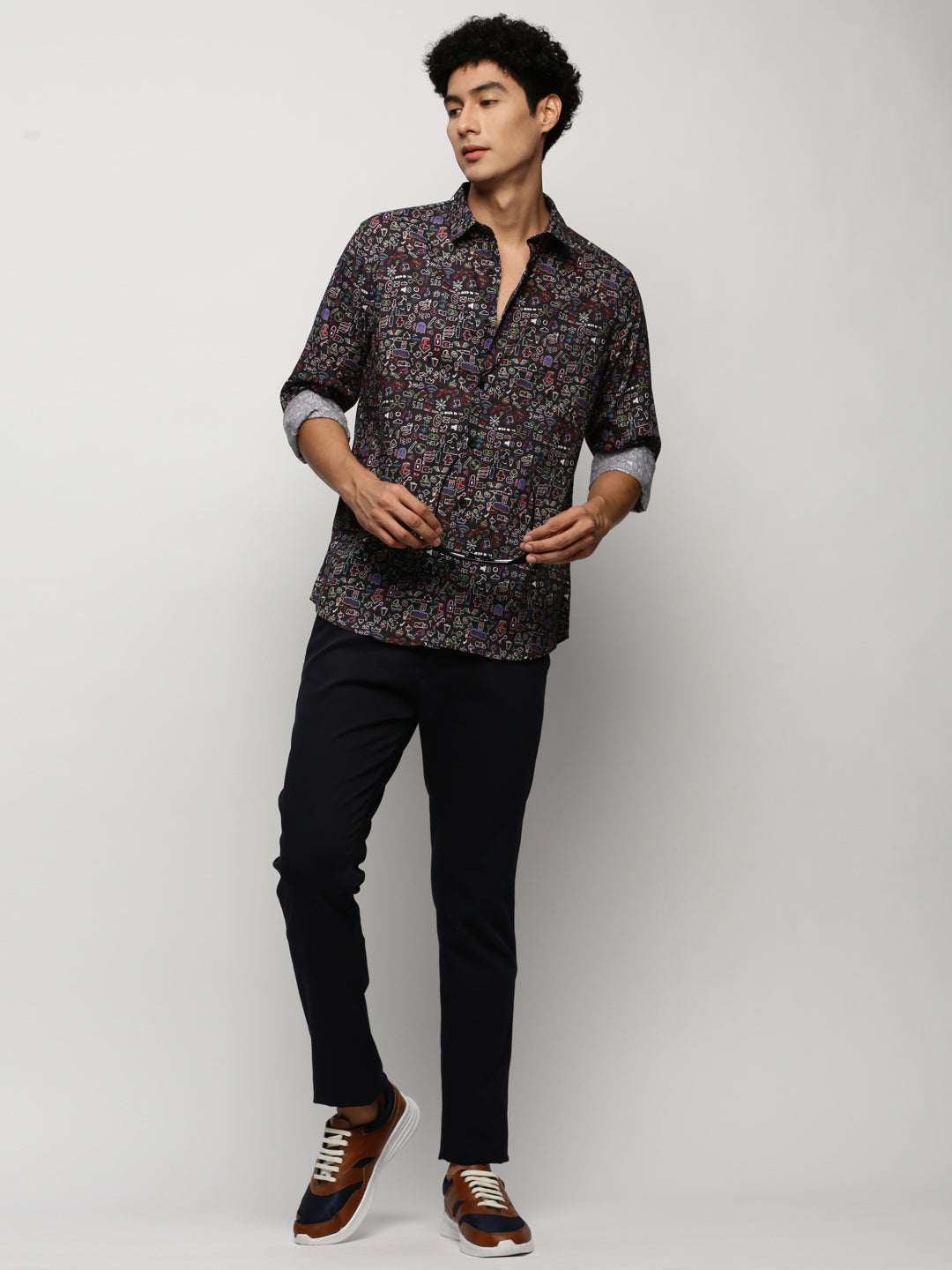 Men Black Printed Shirt