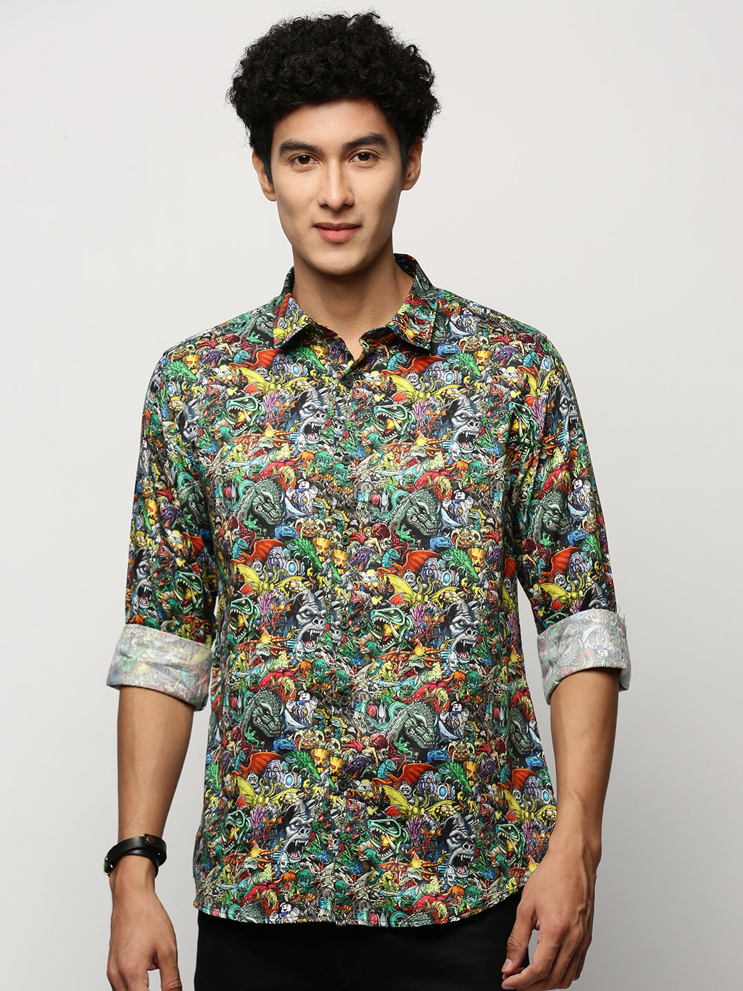 Men Black Printed Shirt