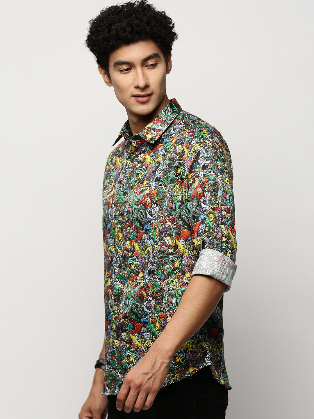 Men Black Printed Shirt