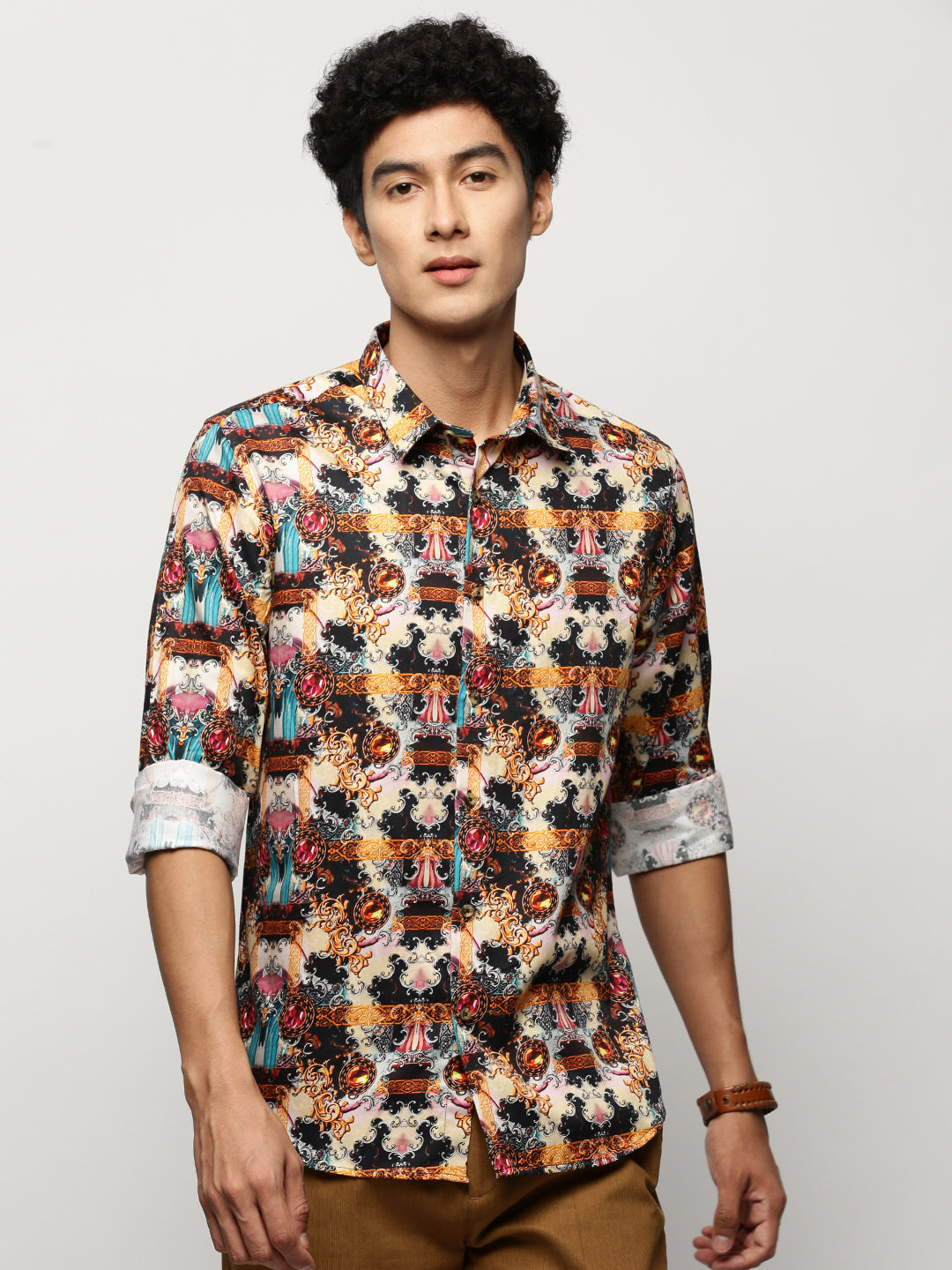 Men Black Printed Shirt